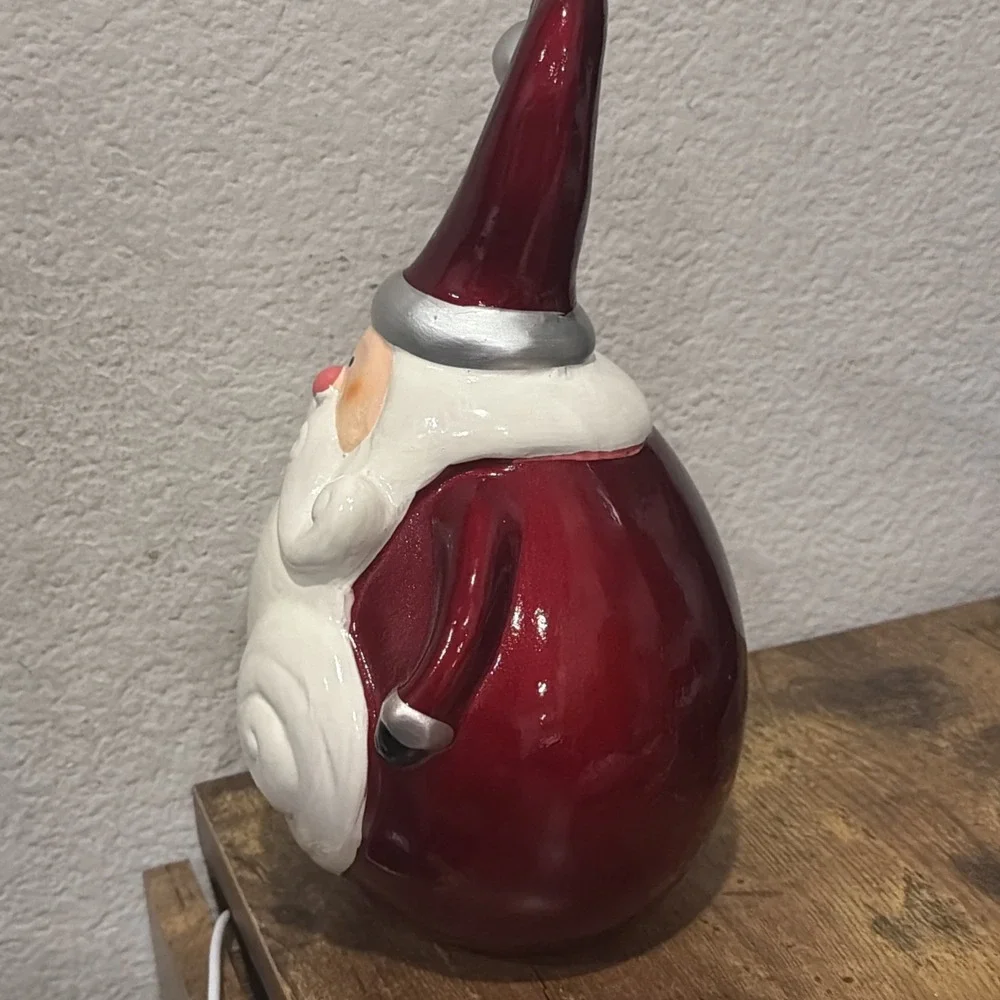 Christmas Decor Vintage Pier 1 2012 Ceramic Santa Roly Poly Santa Claus 11